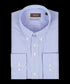 Blauw gestreept royal oxford overhemd met button-down